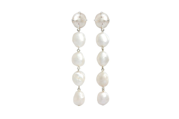 Nina Earrings Silver – Foxy Pearl Jewelry
