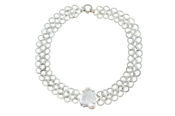 Infinity Link Pearl Necklace Silver – Foxy Pearl Jewelry