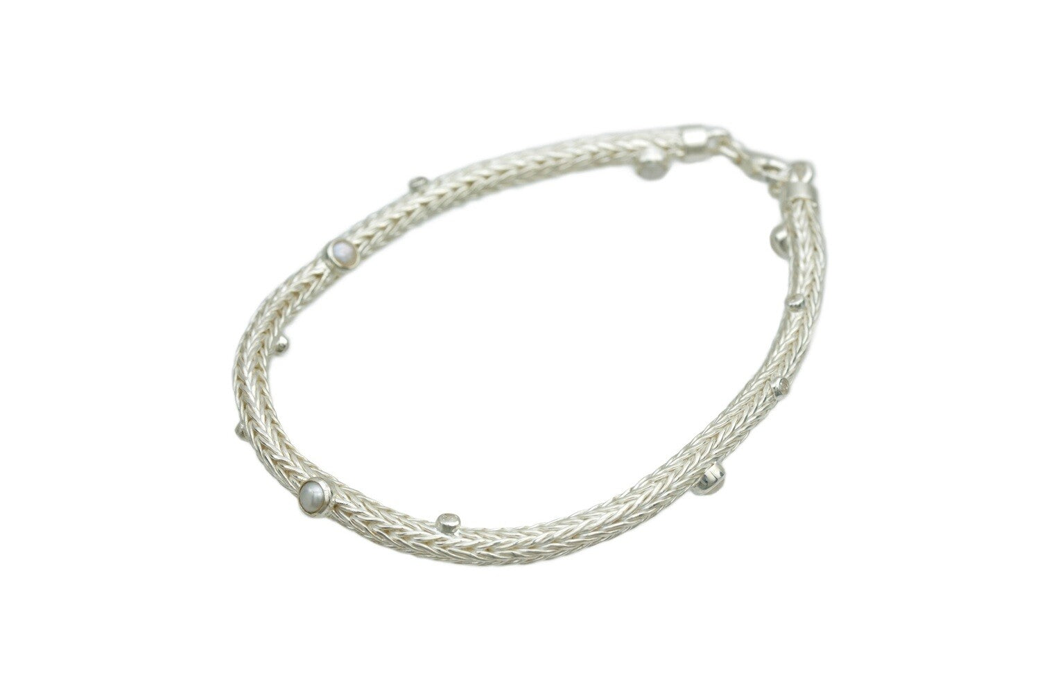 Naga Pearled Bracelet Silver