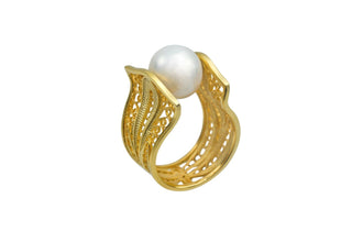 Perla Filigree Ring Gold